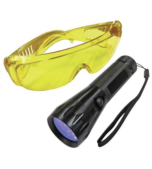 Ультрафиолетовая минилампа LED с очками Mastercool MC-53517-UV